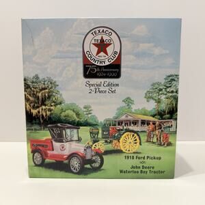 1918 Ford Pickup & J.D. WATERLOO TRACTOR TEXACO COUNTRY CLUB 75th ANN Ertl